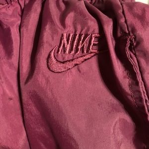 Maroon Nike Windbreaker pants